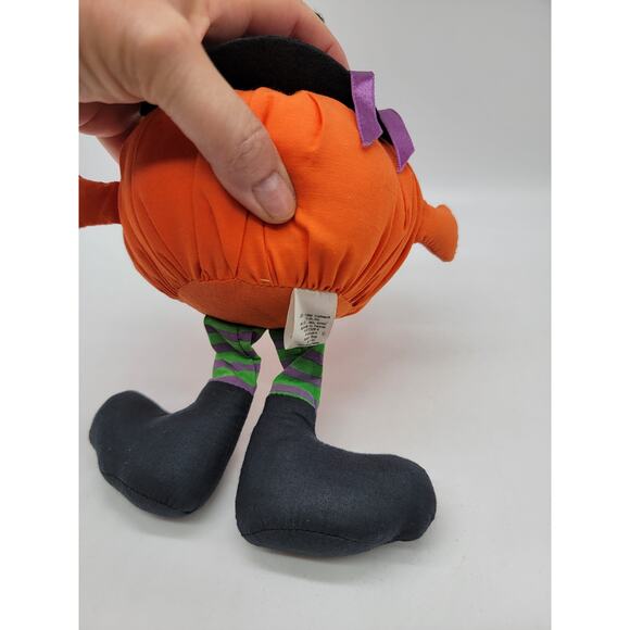 Vintage 1982 Hallmark Halloween Witch Pumpkin Beanbag Jack O’ Lantern w/ Legs - Picture 3 of 5